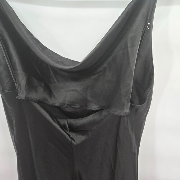 Princess Polly Black Betta Venore Cowl Neck Back Slit Satin Maxi Dress  8 - Picture 3 of 8